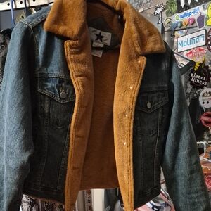 Denim Jacket with Faux Fur Lining